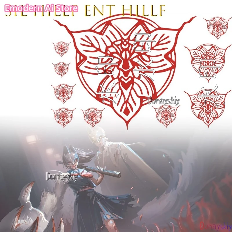 

Anime SileHillf nt Hinako Shimizu Temporary Tattoo Cosplay Accessible Waist Sticker Game Character Removable Temporary Sticker