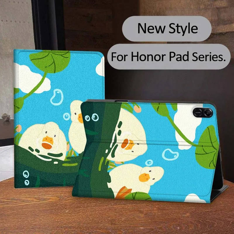 

Duck Illustration Pattern For Honor Tab Tablet MagicPad 3 6 7 X8 V7 V8 8 9 X9 X8a X9a 10 Pro Inch 2020 2021 Tablet Case