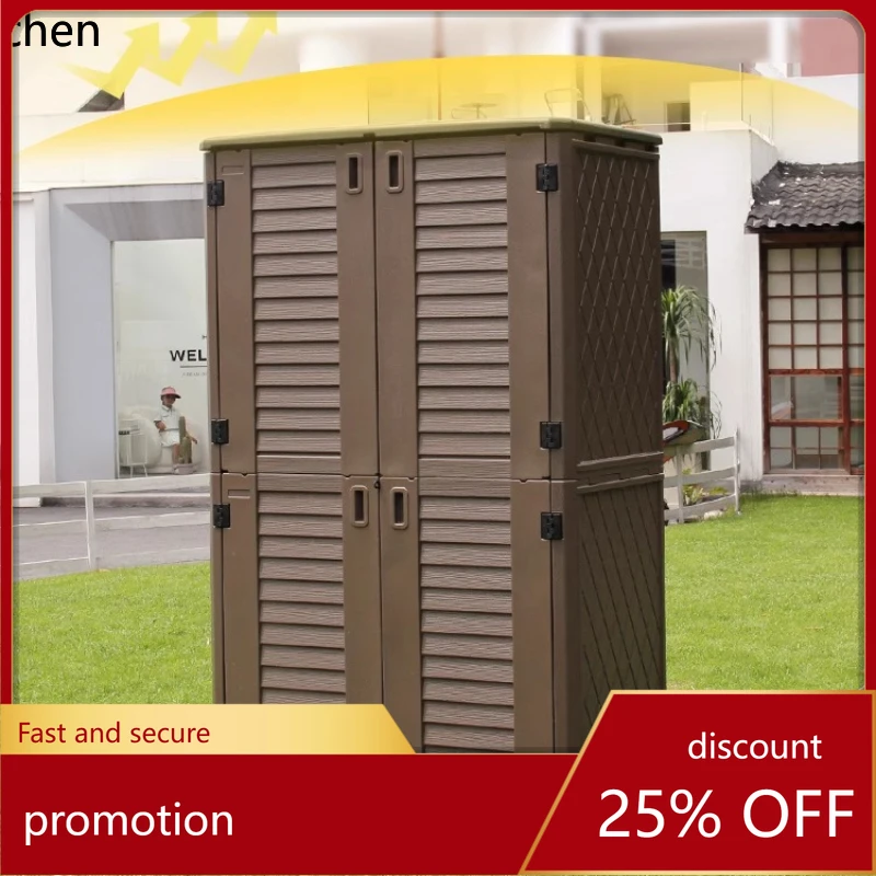 ZML Outdoor Rainproof Locker Garden Waterproof Sunscreen Large Capacity Outdoor Storage Box with Lock