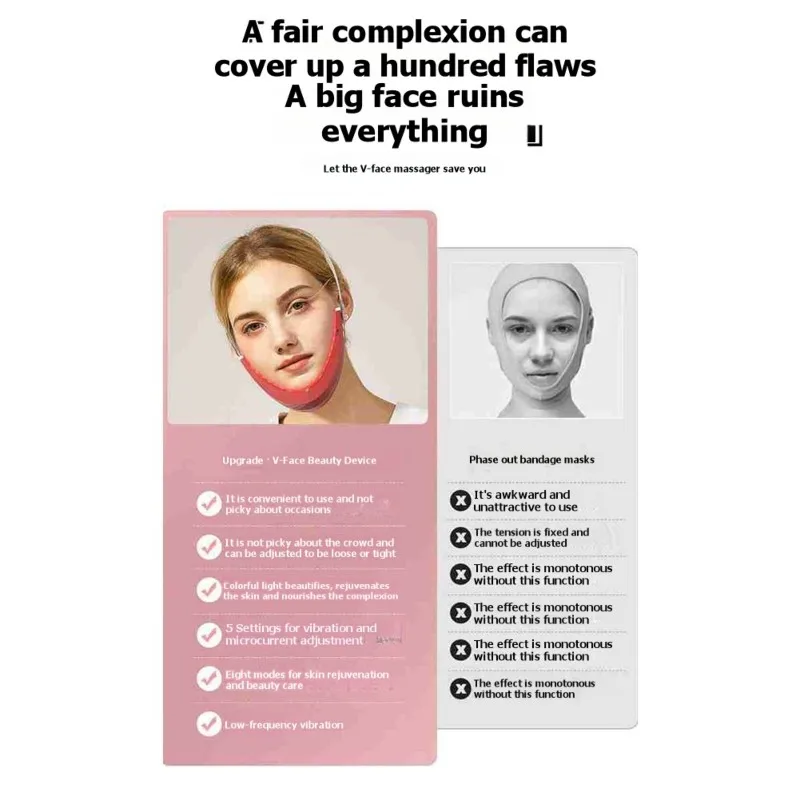 

СОВЕРШЕННО НОВЫЙ: Массажер для лица с красной и синей светотерапией и функцией V-Line — водонепроницаемый дизайн, портативное устройство.