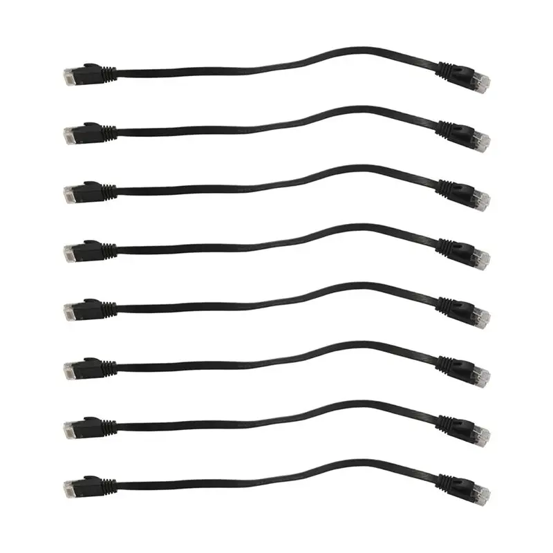 Ingenieus-48 Stuks 1 Ft Platte Internet Netwerkkabel Solide Cat6 Hoge Snelheid Patch Lan Draad Met Snagless Rj45 Connectors