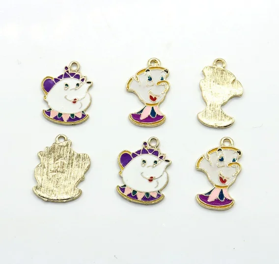 10 pcs cartoon  Metal Charms DIY  For Keychain  Jewelry Making Pendants Accessories
