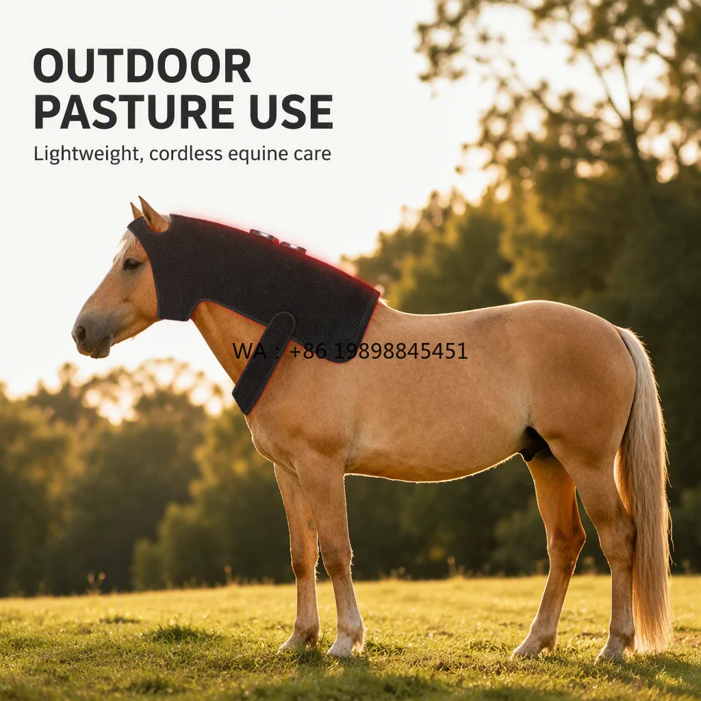 Cordless LED Device Equine Neck Head-Deep Tissue Healing Polyester Material 196 Horse Poll Red Light Wrap 660nm+850nm