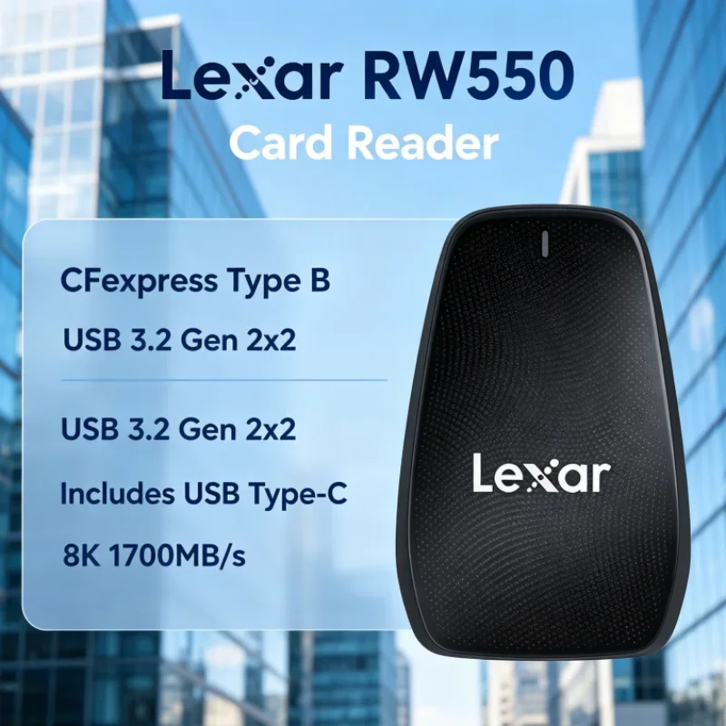 Lexar RW550 USB 3.2 Gen 2x2 CFexpress Type B Reader 8K 20Gbps USB Type-C CFexpress Card Reader for Data Transfer