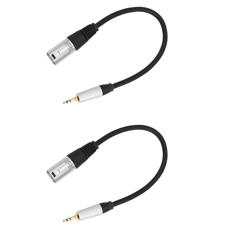 ABRI-2X 0.3 Meters 3.5Mm Male Jack Plug To 3 Pin Xlr Male Shielded Stereo Cable For Microphone Audio Record
