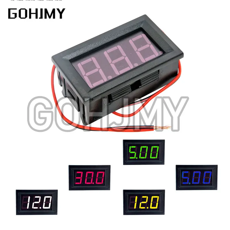 Ac 70-500v 0.56 "mini led voltímetro digital medidor de tensão volt instrumento testador 2 fios display vermelho/azul/verde 110v 220v 0.56