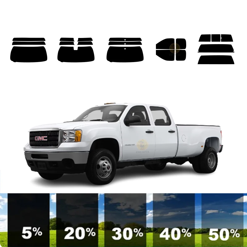 

precut Removable Window Tint Film For Car 100% UVR 5%-35%VLT Heat Insulation Carbon ﻿For GMC SIERRA 3500 2 DR PICKUP 2007-2014