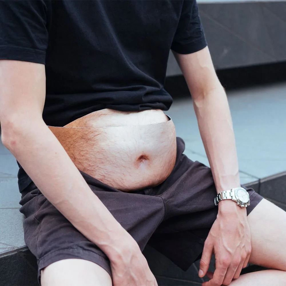 Funny Beer Belly Fanny Pack Novelty Dad Waist Bag Creative Simulation Tummy Crossbody Bag Unisex Travel Storage Pouch For Daily