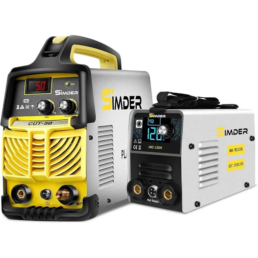 50Amp Plasma Cutting Machine 2 in 1 Stick Welder Plastic Welder ARC-120M Dual Voltage IGBT Technology Overheat Protection