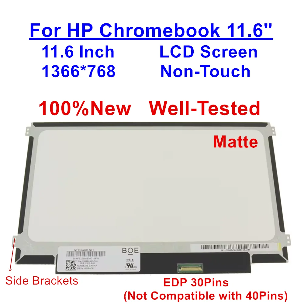 

762229-007 11,6 "HD 1366*768 30-контактный ЖК-светодиодный панель, боковые кронштейны, замена сенсорного экрана