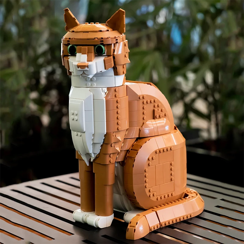 

2026 New Animal Model Orange Cat Building Blocks Cute Cartoon Kitty Assemble Bricks Educational Toys Gifts For Girls Boys Adults