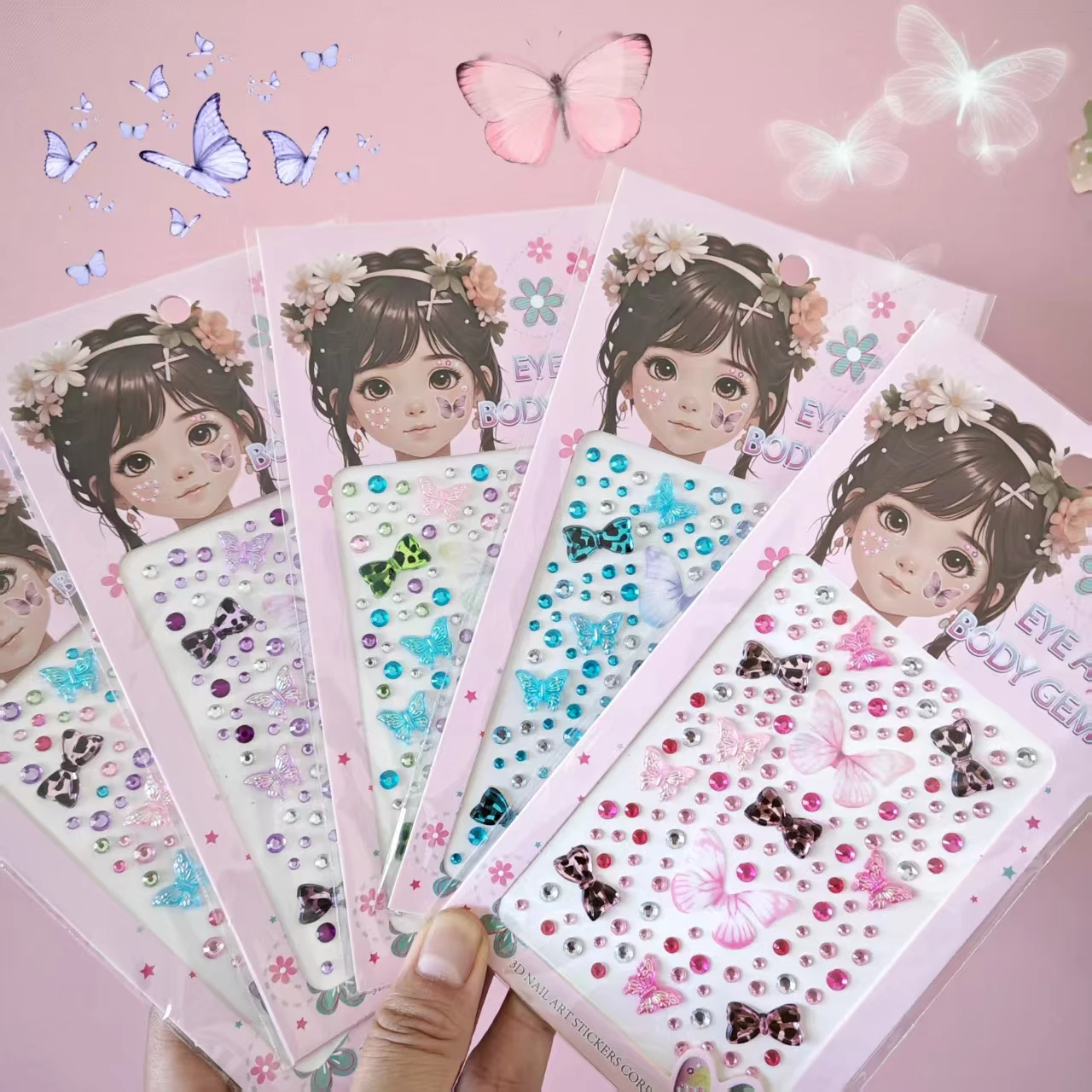 

Детские наклейки, бабочка, драгоценный камень, кристалл, акриловые наклейки с бриллиантами, украшение в виде банта, креативная награда «сделай сам», детский сад