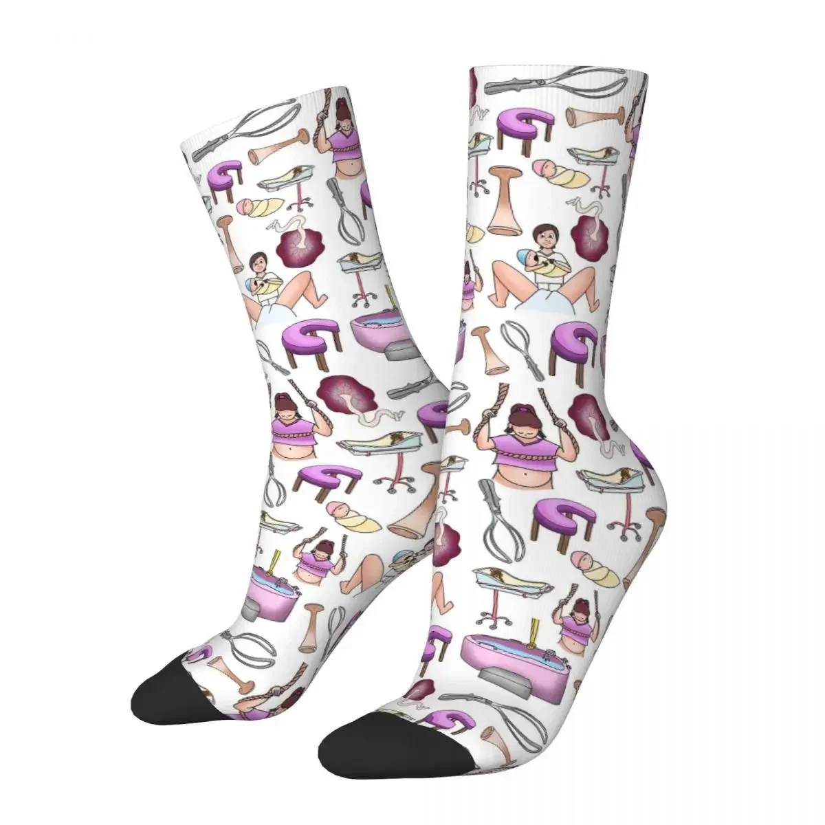 Obstetrics Socks Harajuku High Quality Stockings All Season Long Socks Accessories for Man's Woman's Birthday Present