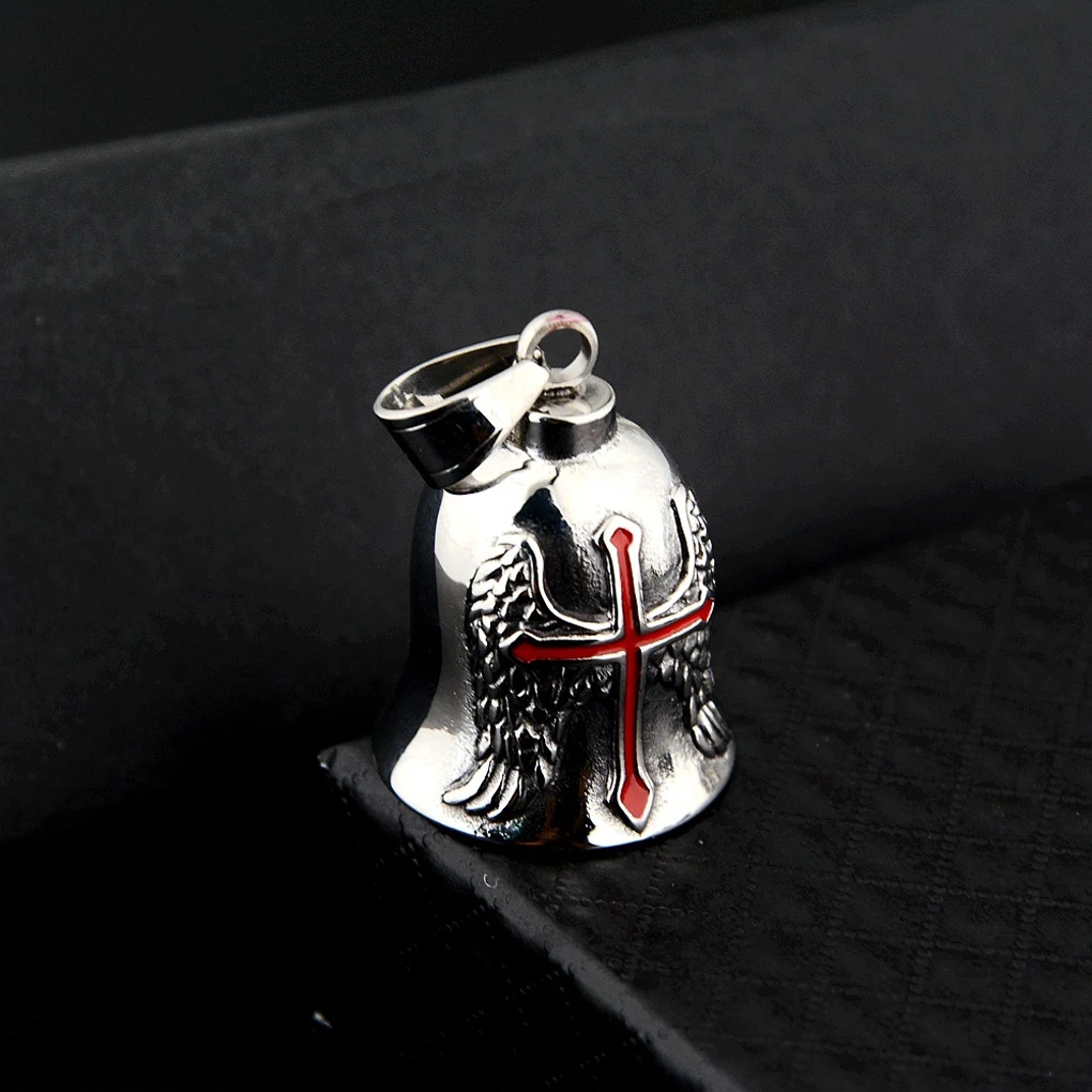 Cross Pendant Lucky Bell Guardian Necklace For Men Symbol Of Protection And Good Luck Riding Pendant