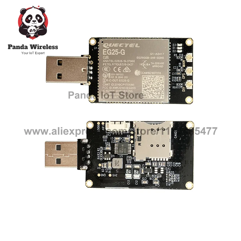 وحدة Quectel 4G USB Dongle Cat4 من سلسلة EC25 مع فتحة لبطاقة SIM، نطاق عالمي عالمي مع fpc، ضفيرة، محول وهوائي GPS