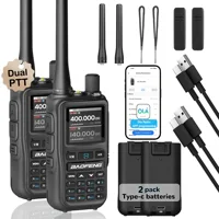 BAOFENG – Mini Radio bidirectionnelle UV-5R double bande (5W/999CH), programmation d'application Bluetooth, alerte NOAA, charge rapide de Type C, 2 paquets 1