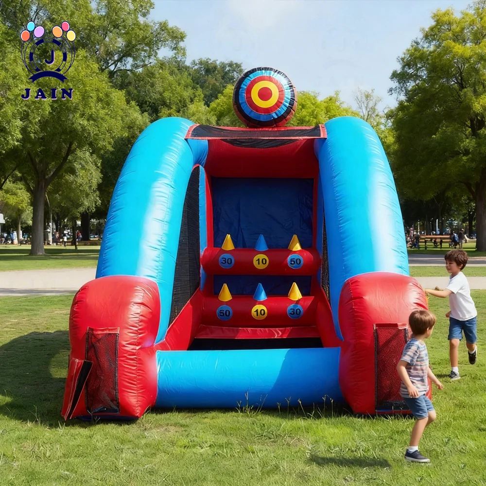 Inflatable Ball Toss Challenge Game – Carnival-Style Fun for All Ages Axe Throw Bank a Ball Football Game Knock Down Baseball