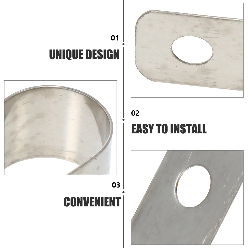 

50pcs R-Type Heavy Duty Wire Clamps Stainless Steel Cable Clips For Automotive Wiring Solar Panel Cord Management Fixing