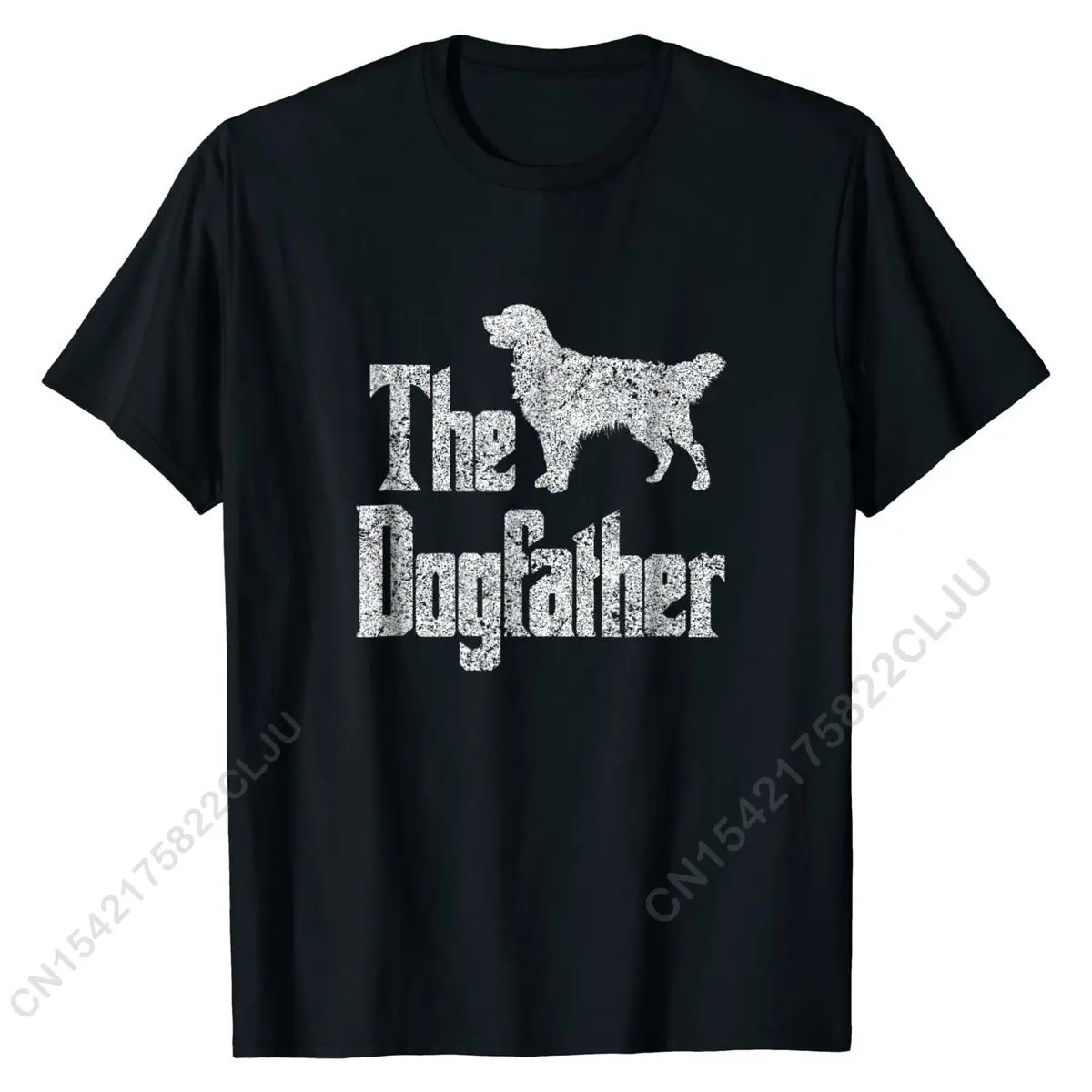 The Dogfather t-shirt, Golden Retriever silhouette, Dog Gift Cotton Tops Tees For Men Printed T Shirts Personalized Discount