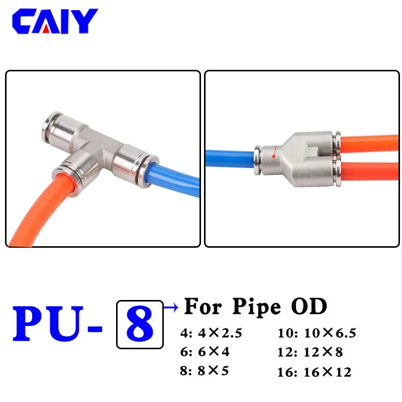 304 Stainless Steel Pneumatic Quick Release Coupling Air Hose Connector 4 6 8 10 12 14 16mm Metal High-Pressure Fitting PU PV PE