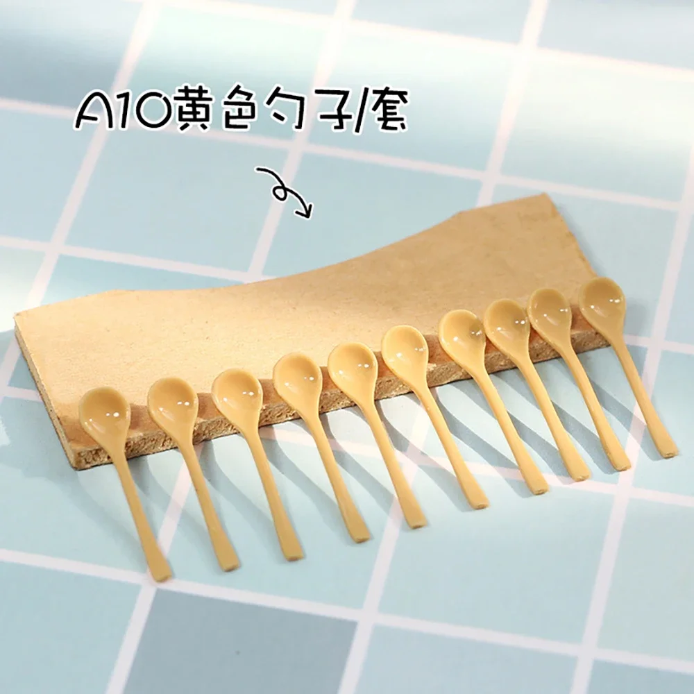10 pezzi 1/12 accessori per casa delle bambole miniature mini cucchiaio da zuppa modello giocattolo per la decorazione della casa delle bambole ob11