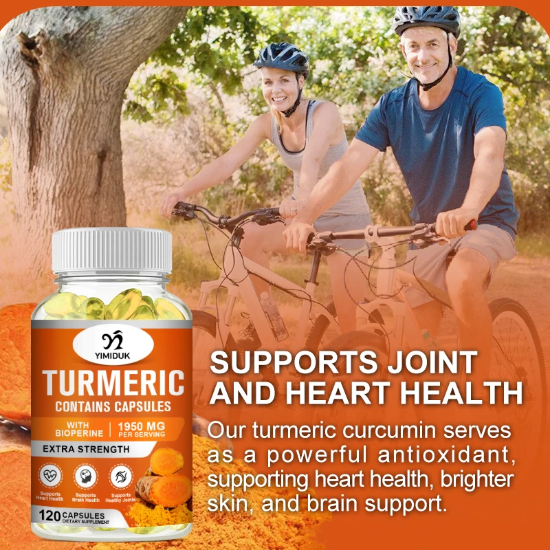 Triple Strength Turmeric Capsules with BioPerine 95% Curcumin Complex Supplement - Support Joint Health, Daily Wellness