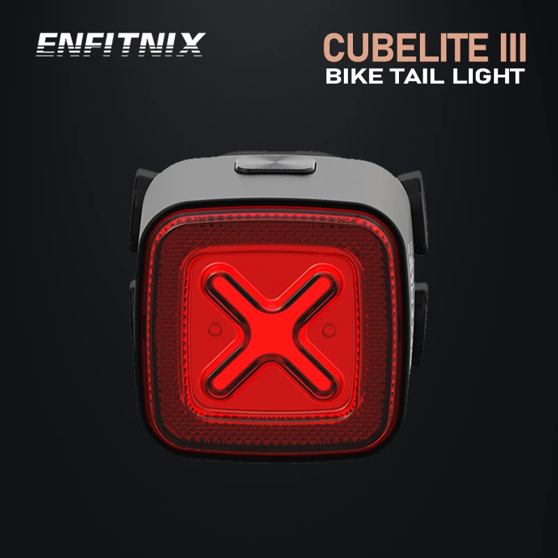 

Enfitnix Cubelite III Auto Brake Bike Taillight Smart Sensor Cycling MTB ROAD Rear Lights Bicycle LED Warning Light USB Charging