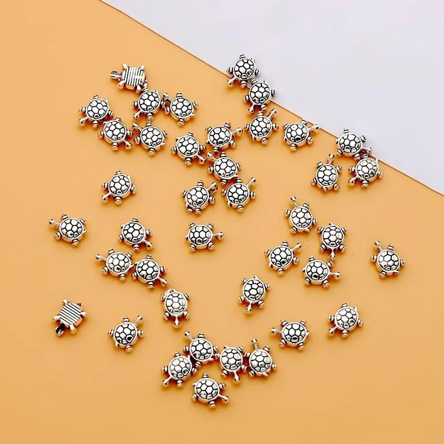 1/5/10/20/50/100pcs [Handmade Turtle Charms] s Ancient Silvery Tortoise Turtle Charm Zinc Alloy Ancient Silvery Turtle Tortoise