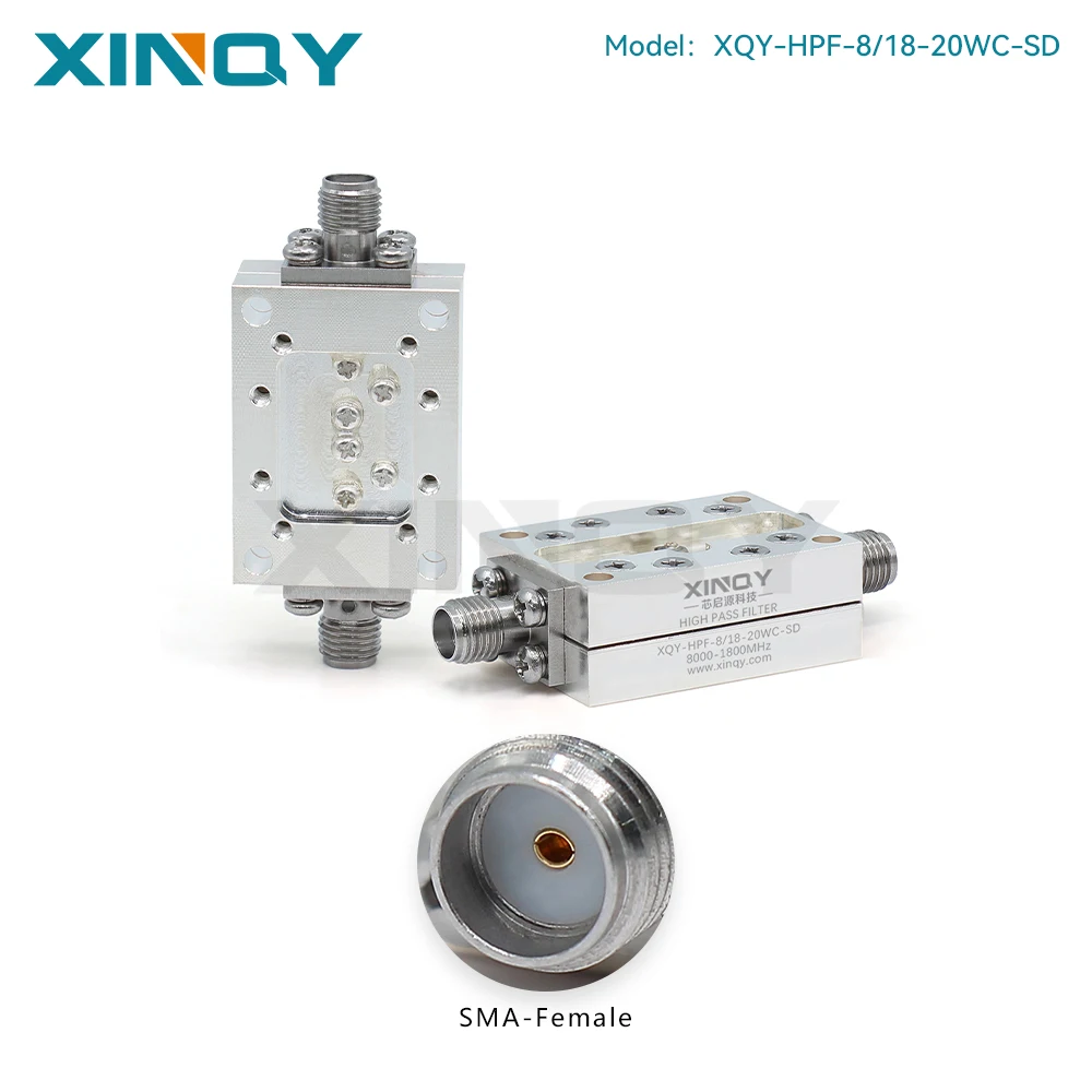 Xinqy 8-18g Radio Frequency High-Pass Filter 8000-18000m Satellite/Mobile Communication X/Ku Band