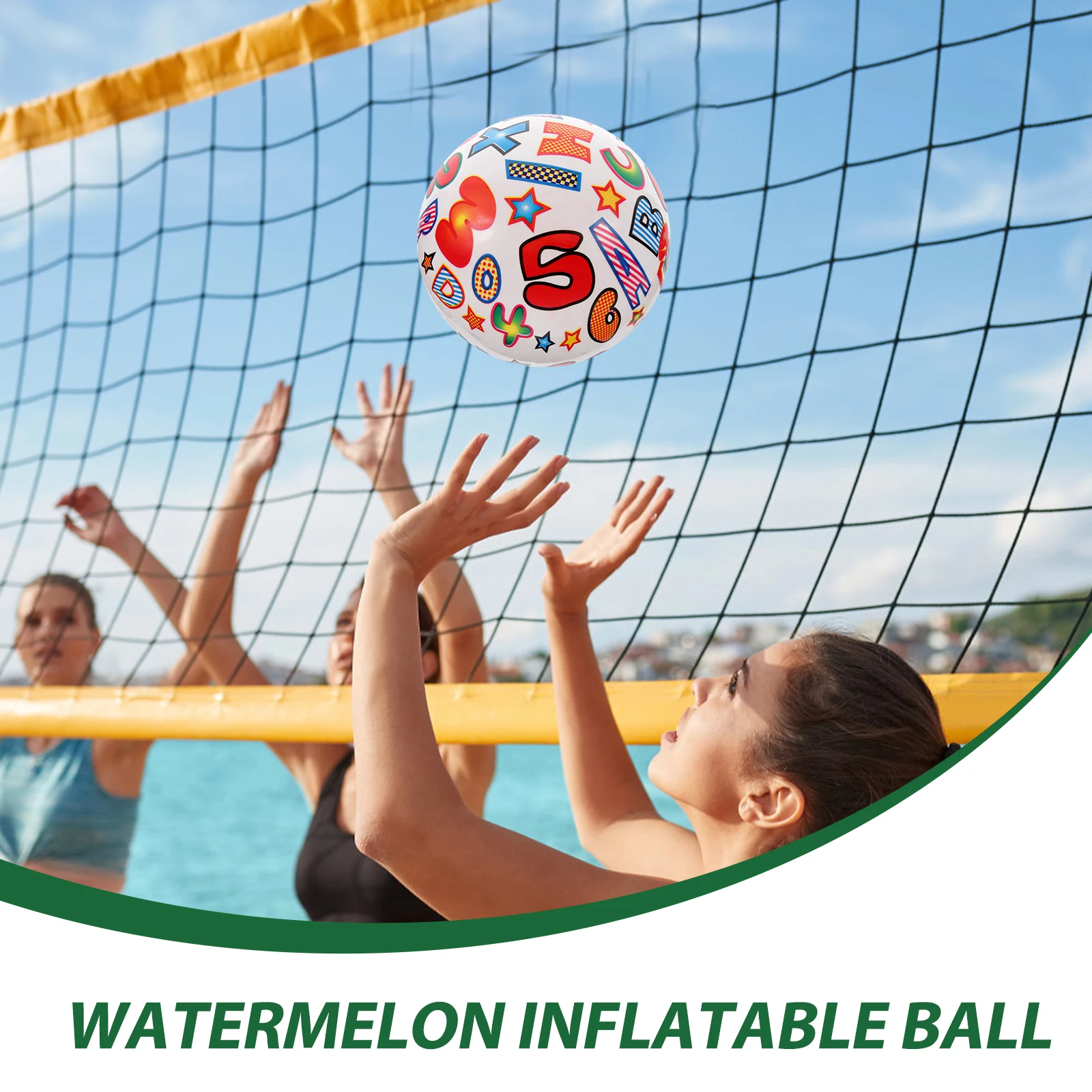 

2 Pcs Letter Inflatable Ball Toys Kids Pool Balls Beach Party Favors Swimming for PVC