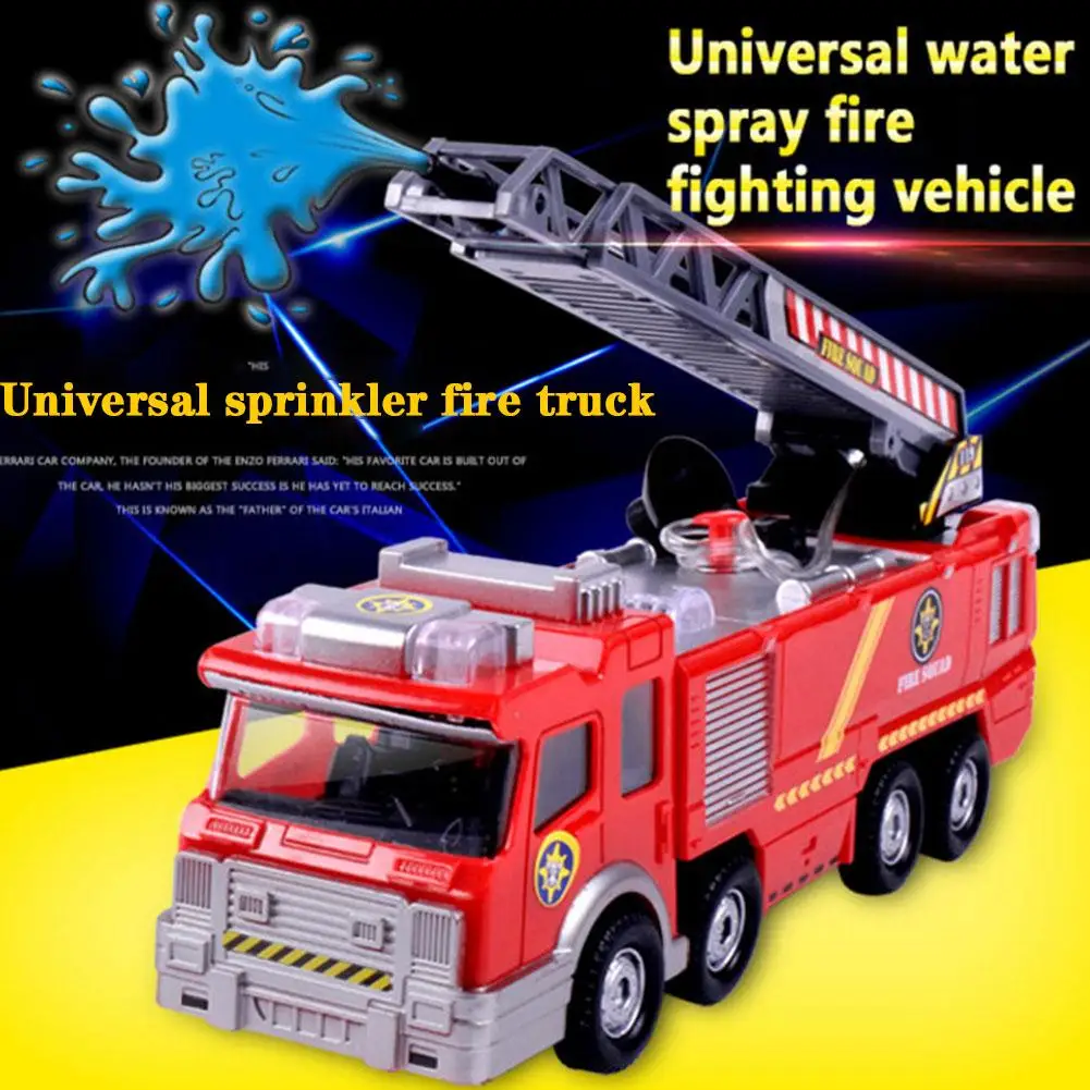 Electric Universal Water Spray Fire Truck Simulation Children Music Model Fire With Lights Toy Birthday Truck Gift X0U8