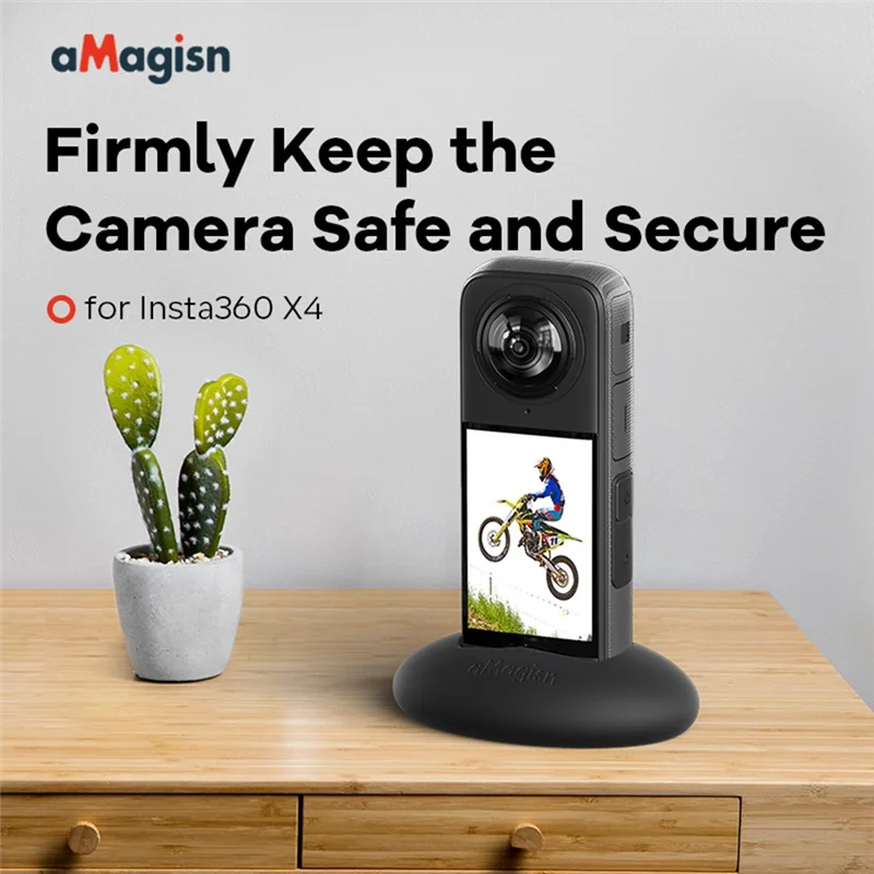 -B48C AMAGISN Silicone Stand Base For Insta360 X4 Mount Base Holder For Insta 360 X4 Action Camera Accessory