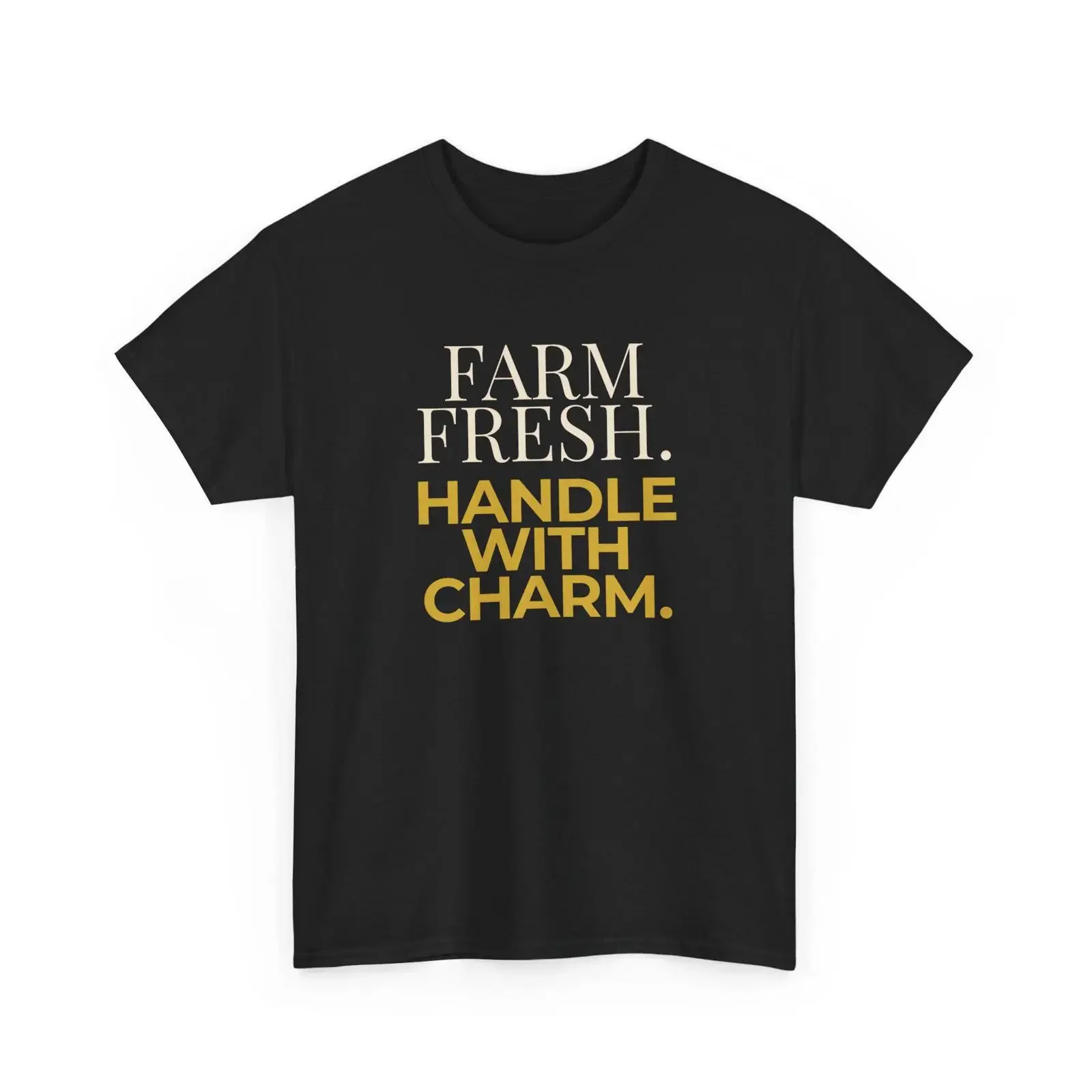 Funny Farm Fresh Handle With Charm Country Humor T Shirt Cute Farming Black Cotton Flirty  vintage Washed graphic homme Unisex