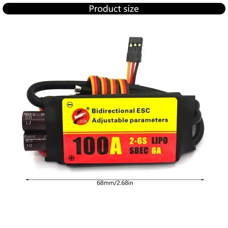 ESC Brushless 12A 20A 30A 40A 60A 80A 100A Uscita potenza bidirezionale Veicolo remoto ESC Regolatore velocità elettronico