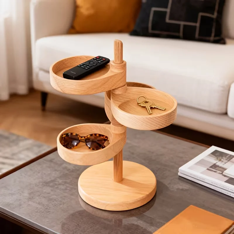 

1 шт., деревянная полка для хранения ключей, держатель для ключей, настольная декоративная полка из цельного дерева, вмещающая ювелирные изделия, креативные декоративные предметы