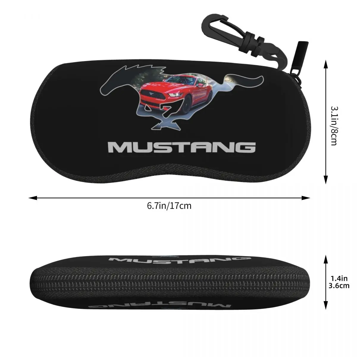 Ford Mustang Logo Design Shell Glasses Case Protective Sunglasses Box Women Men Soft Eyeglasses Bag Pouch