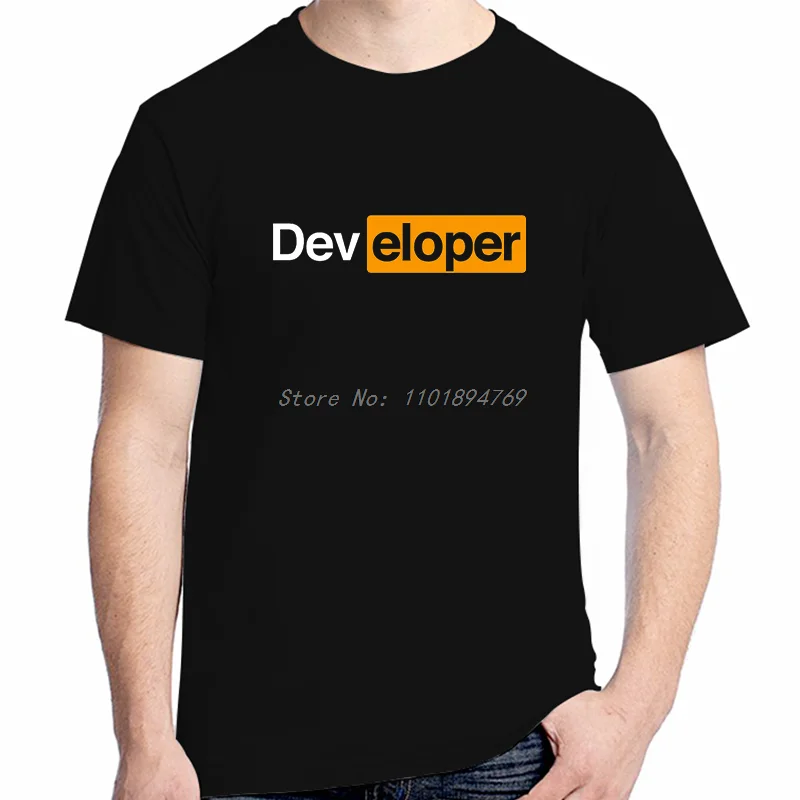 Developer Tshirt For Men Software Developer It Programmer Geek Clothing Novelty T Shirt Cotton Short Sleeve T-Shirt Mens Clothes