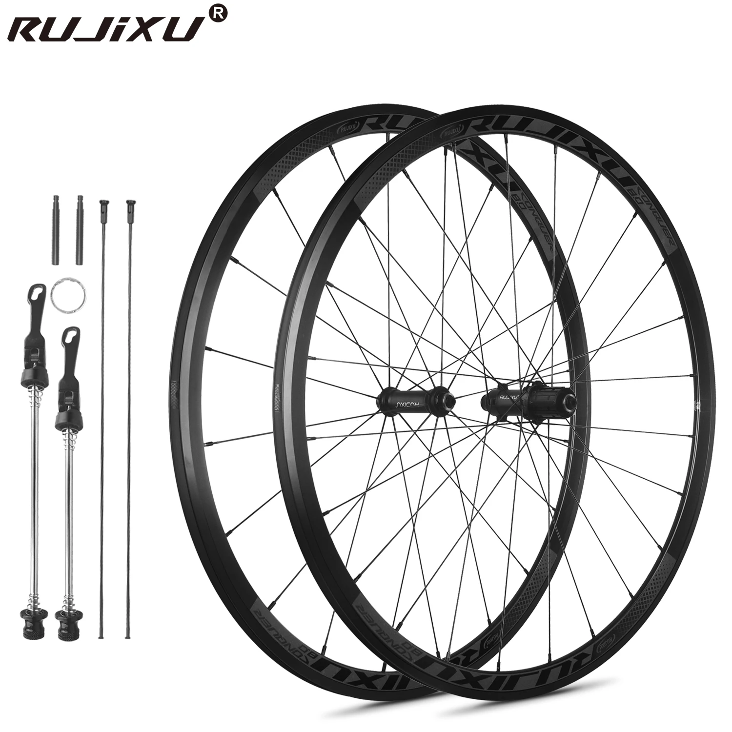 

RUJIXU 1380g 700C сверхлегкая колесная пара 30/40/50 мм комплект колес для шоссейного велосипеда V/C тормоза с дисковыми тормозами колесная пара из алюминиевого сплава
