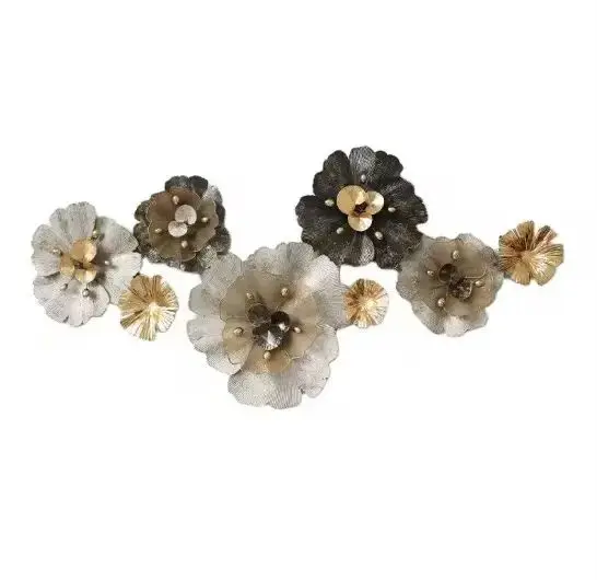 #119X56CM French Luxury Iron Art Wall Hanging Decoration Flower Creative Bedroom Bed Head Wall Hanging Decor