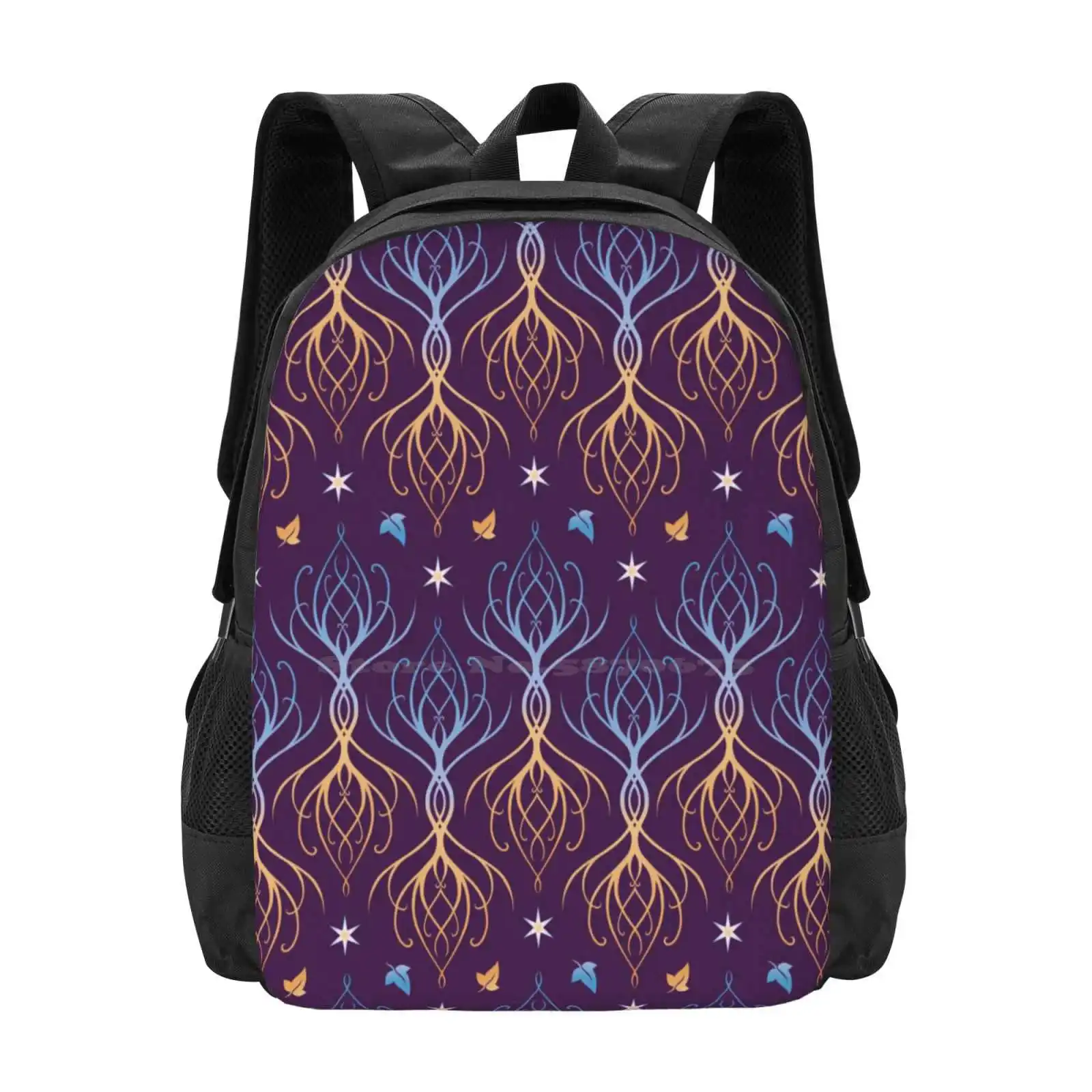 Elven Trees Purple Hot Sale Schoolbag Backpack Fashion Bags Elves Tolkien Silmarillion Elf Fantasy