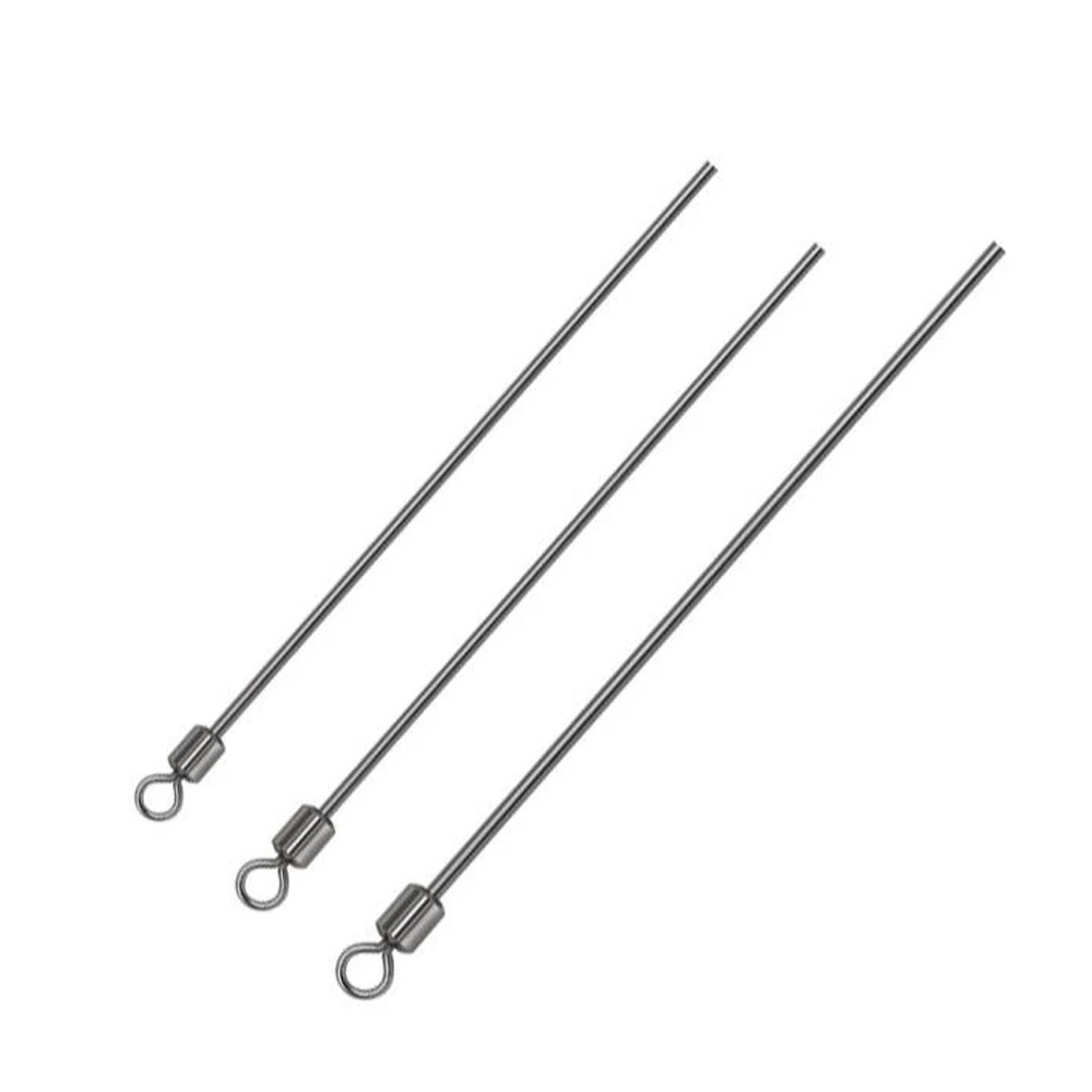 20 piezas de alambre de acero, poste largo, giratorios de pesca, rodamiento de bolas, anillos sólidos giratorios para accesorios de pesca de carpa