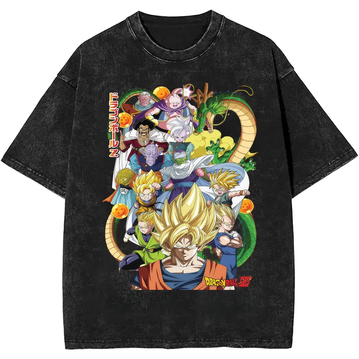 2026 Sommer Dragon Ball Nostalgisches T-Shirt 100% Baumwolle Schwergewicht Gewaschen Retro Oversized Herren Anime-Print Streetwear Unisex