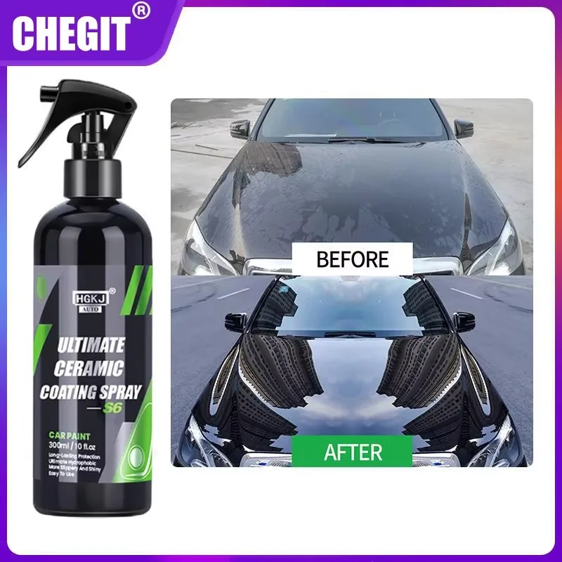 CHEGIT S6 Ultimate Ceramic Coating Spray Hydrophobic High Gloss Paint Protection 9H Nano Top Long Lasting Wax Car Care Detail