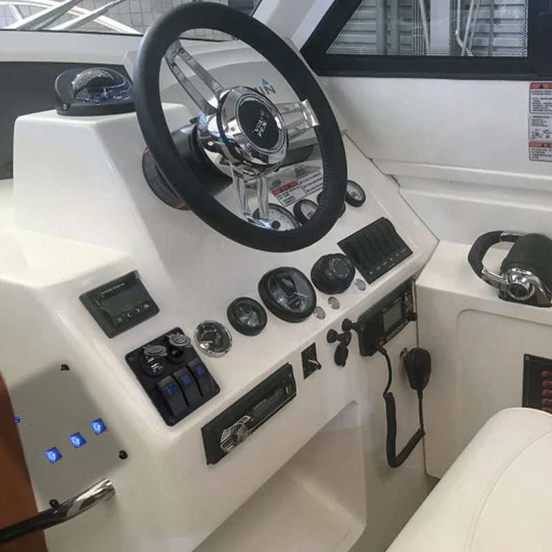 waterproof switch panel 3-position switch multifunctional aluminum alloy panel yacht speedboat marine RV accessories