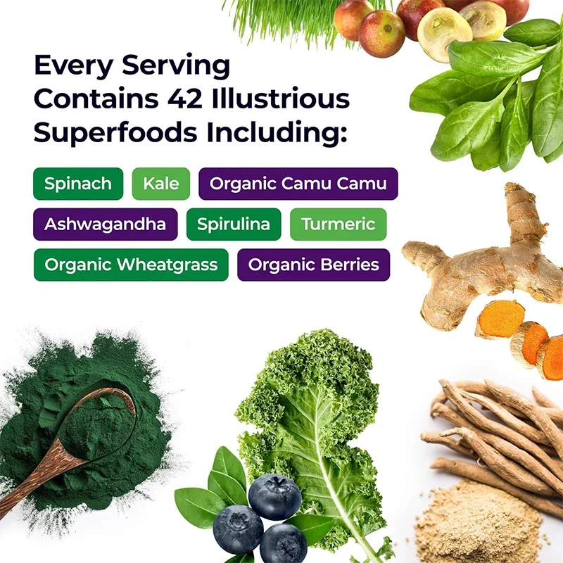 Superfoods Include Over 42 Organic and Wild Ingredients, Probiotics, and Enzymes, with 60 Capsules