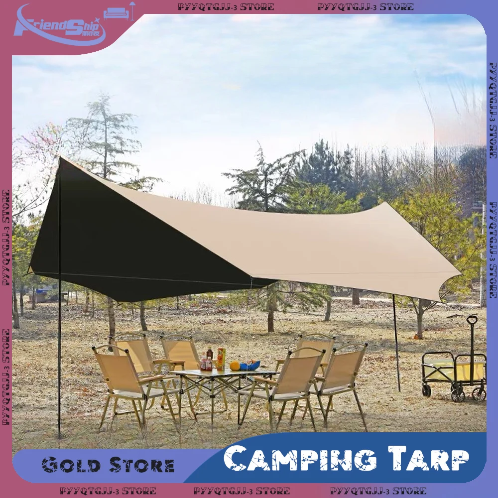 

Awning Tarp Waterproof Tent Ultralight Sunscreen Rain-proof Fabric Garden Canopy Outdoor Tourist Sun Camping Tarp Sun Shelter