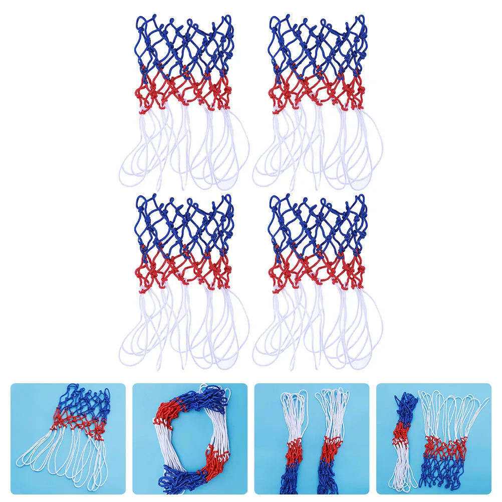 Materiale in nylon con rete tricolore durevole da 4 pezzi, resistente all'usura, portatile per competizioni scolastiche