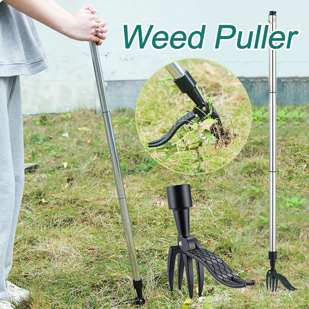 Standing Root Remover Outdoor Weeder Portable Manual Garden Lawn Long Handled Stand Up Weed Puller Lightweight with Foot Pedal