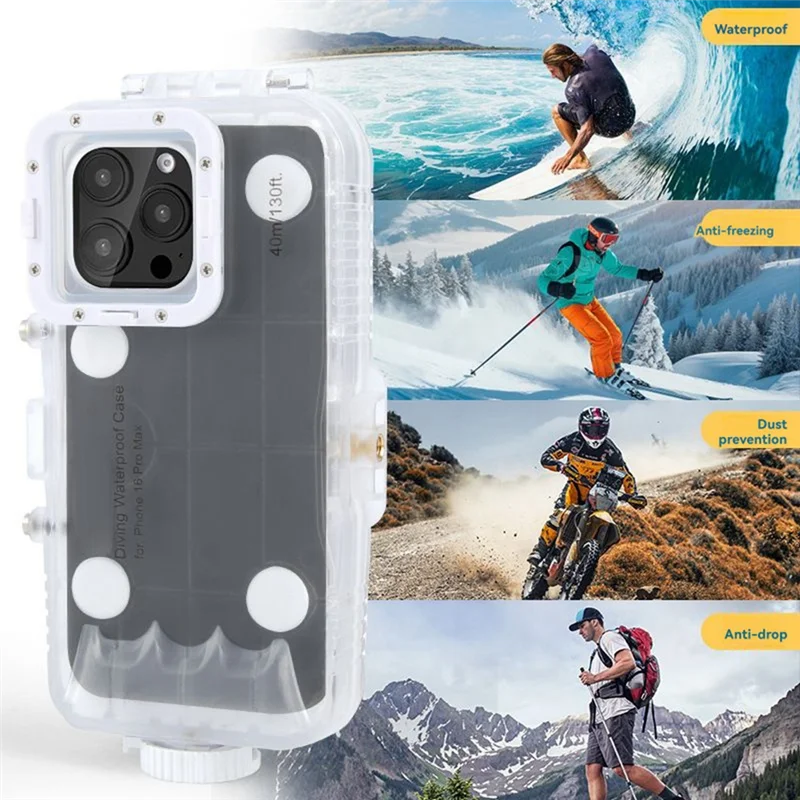 

Y43A-Waterproof Diving Case For Iphone 16 Pro Max Underwater Housing Shell Cover 40M/130Ft Photo Video