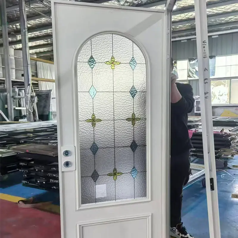 Retro glass bathroom toilet door kitchen bathroom glazed aluminum alloy casement door